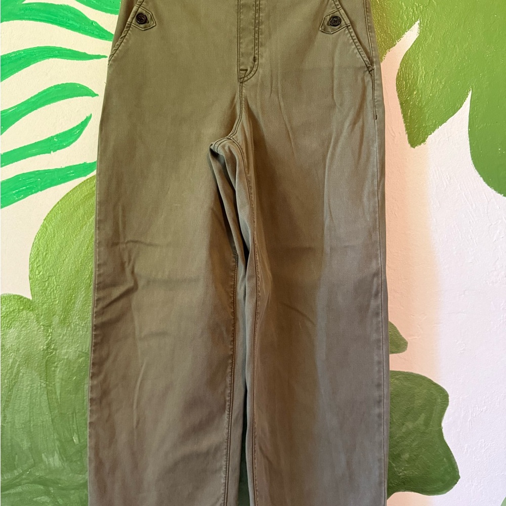 SPANX Olive Green Straight-Leg Chinos